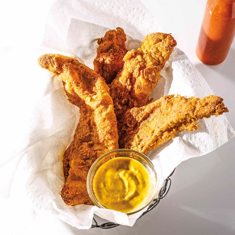 Oven-fried catfish or chicken tender baskets