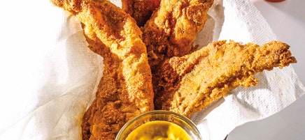 Oven-fried catfish or chicken tender baskets