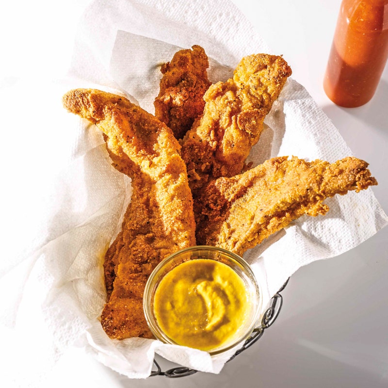 Oven-fried catfish or chicken tender baskets