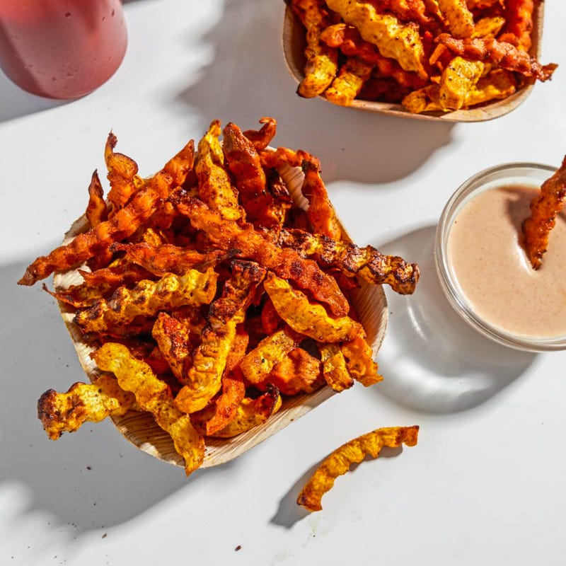 Seasoned crinkle-cut fries