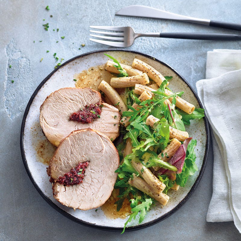 Schweinebraten mit Kirsch-Thymian-Füllung