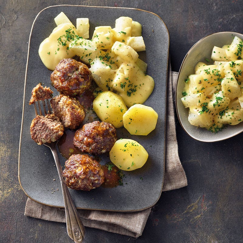 Mini-Frikadellen mit Kohlrabigemüse