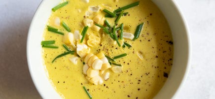 Gaspacho au maïs sucré