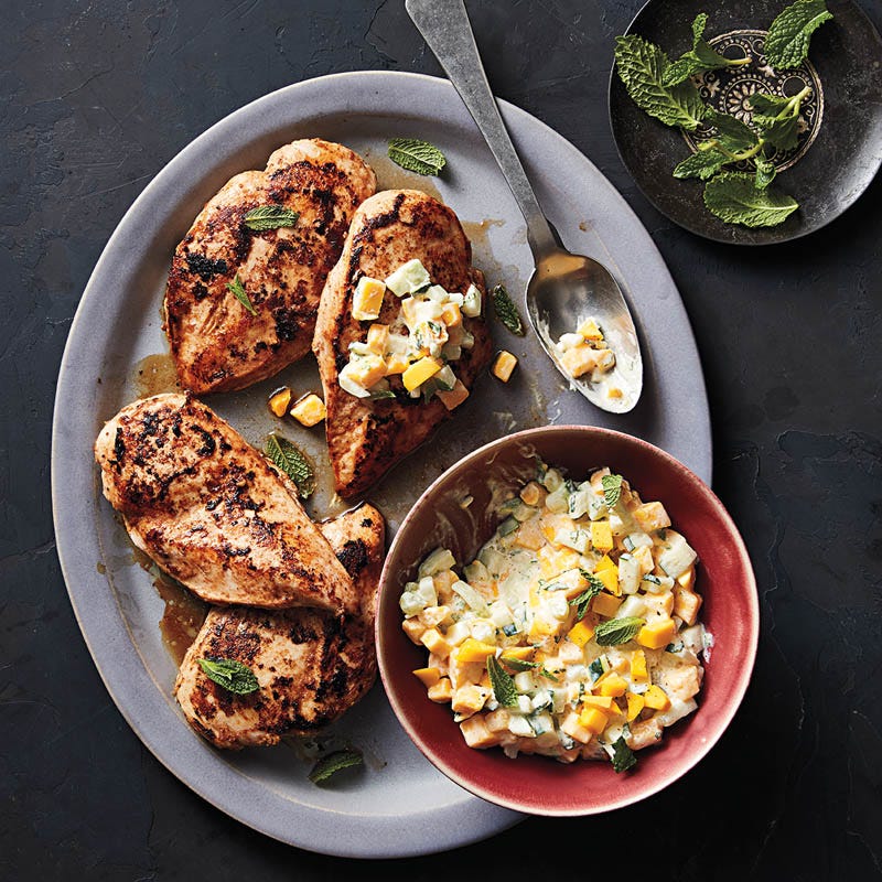 Hähnchen India mit Mango-Raita