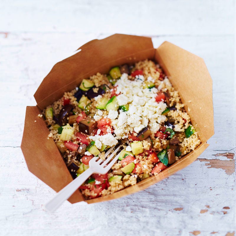 Lauwarmer Ratatouille-Couscous-Salat