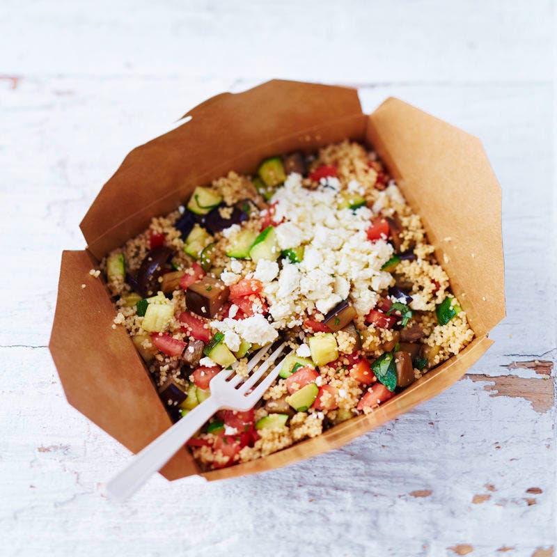 Lauwarmer Ratatouille-Couscous-Salat