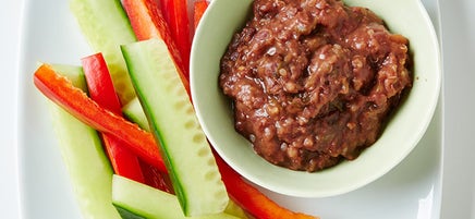 Black bean dip with crudités