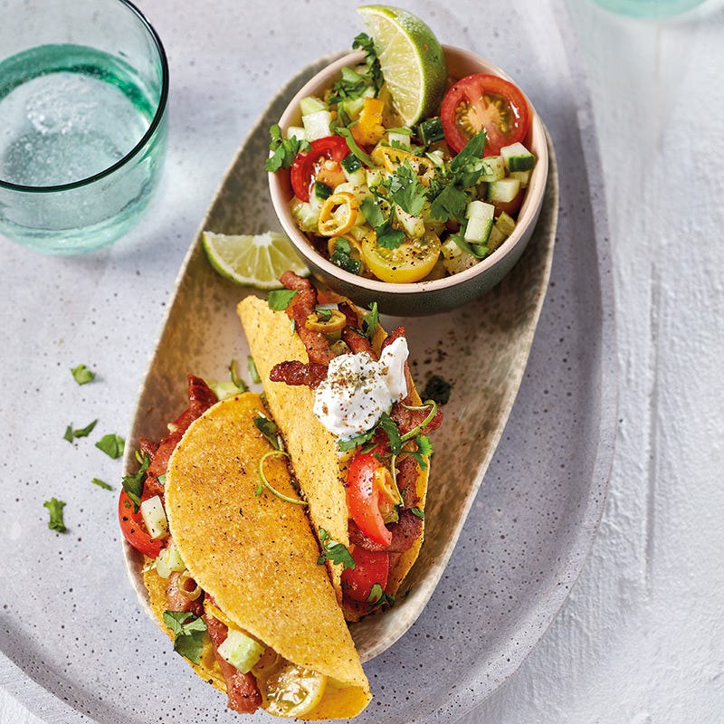 Tacos mit Koriander-Gurken-Salat