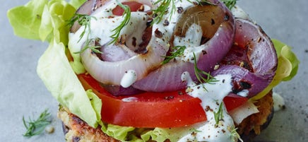Greek Portobello-Chickpea Burgers