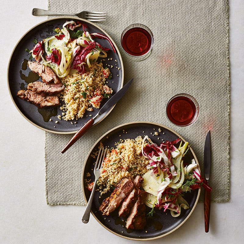 Schmetterlingslamm mit Couscoussalat