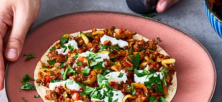 Wrap de courgette et viande hachée