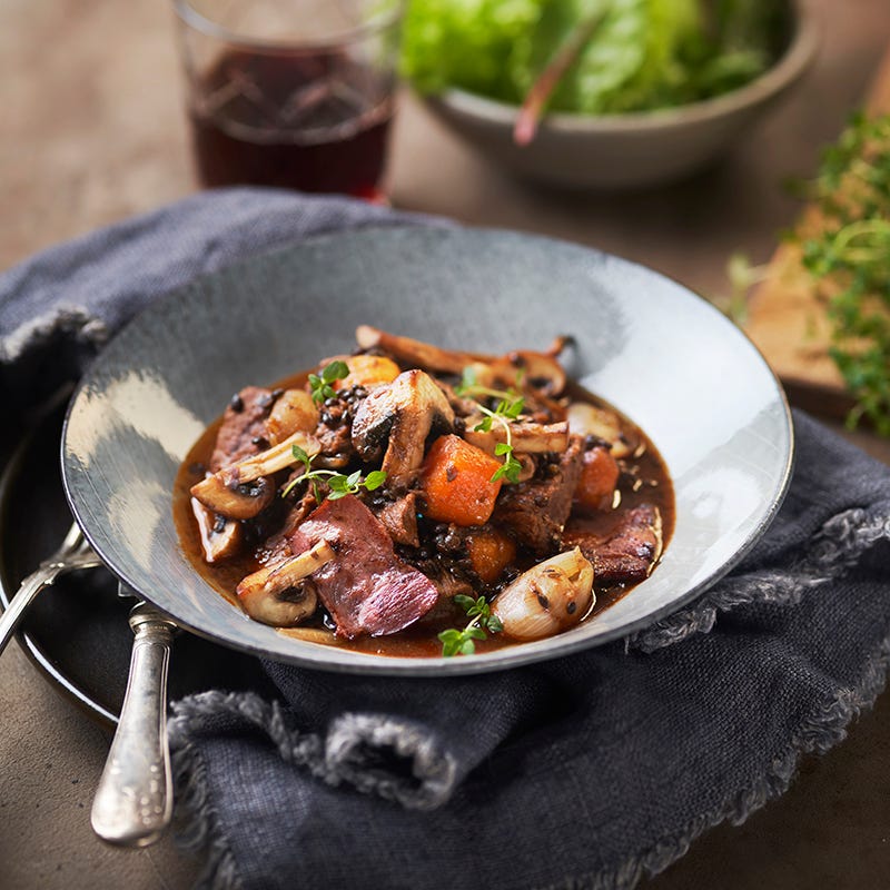 ViktVäktarna - Boeuf Bourguignon med svamp och linser