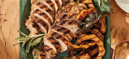 Grilled Turkey Tenderloin and Acorn Squash