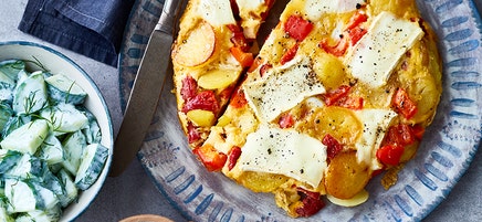 Frittata et salade de concombre