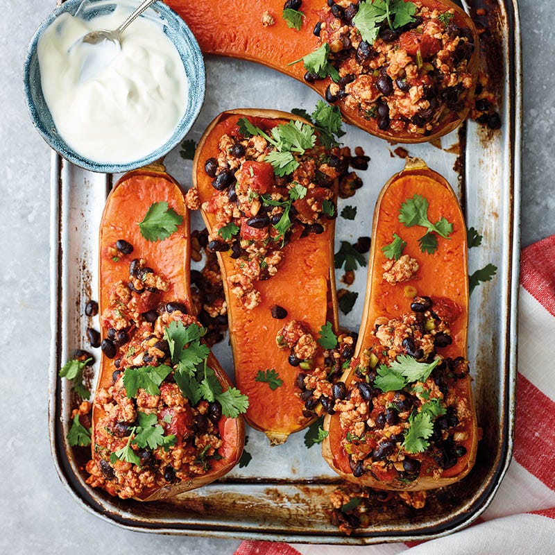 Kürbis mit Hackfleischfüllung