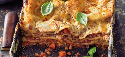 Gemüse-Linsen-Lasagne