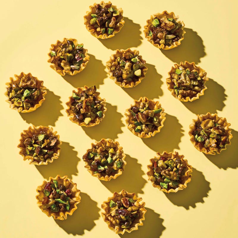 Chocolate & nut phyllo tartlets