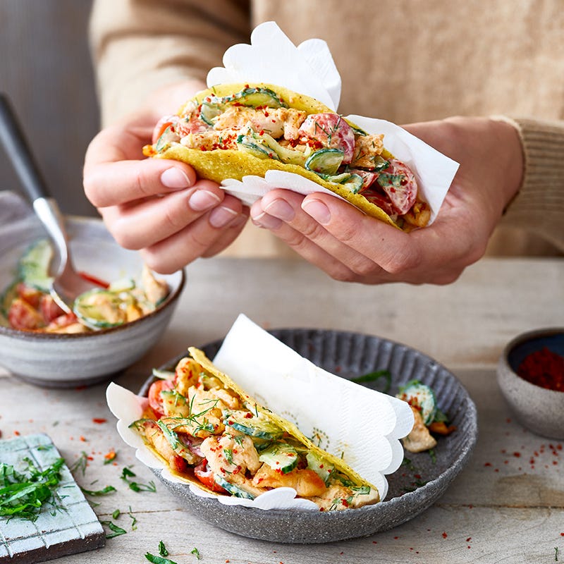 Gefüllte Tacos mit Zitronenhähnchen