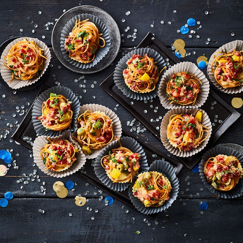 Herzhafte Pastamuffins