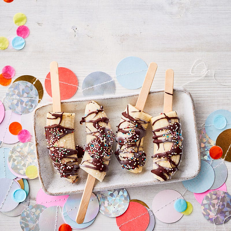 Konfetti-Banane am Stiel