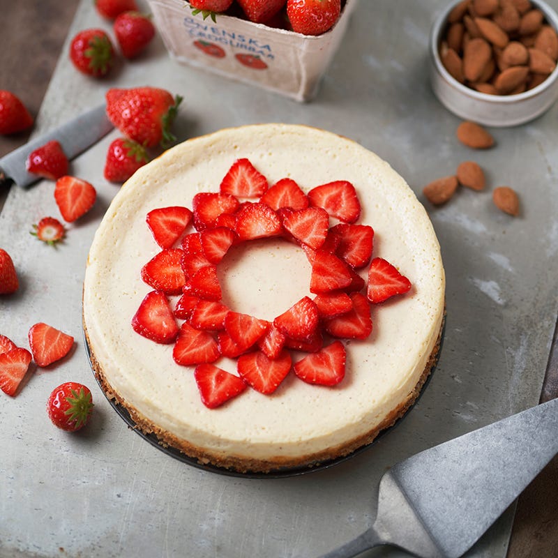 ViktVäktarna - Amerikansk cheesecake med rostad mandelbotten