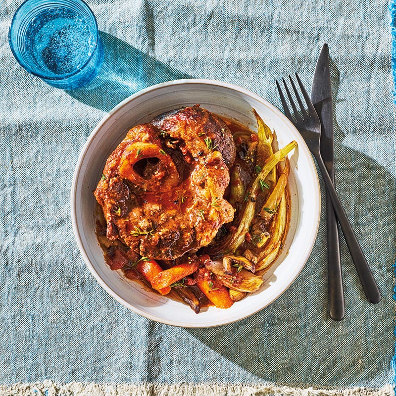 Osso buco with mixed mushrooms