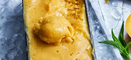 Mango and banana sorbet