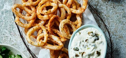 Salt and pepper squid with creamy tartare sauce