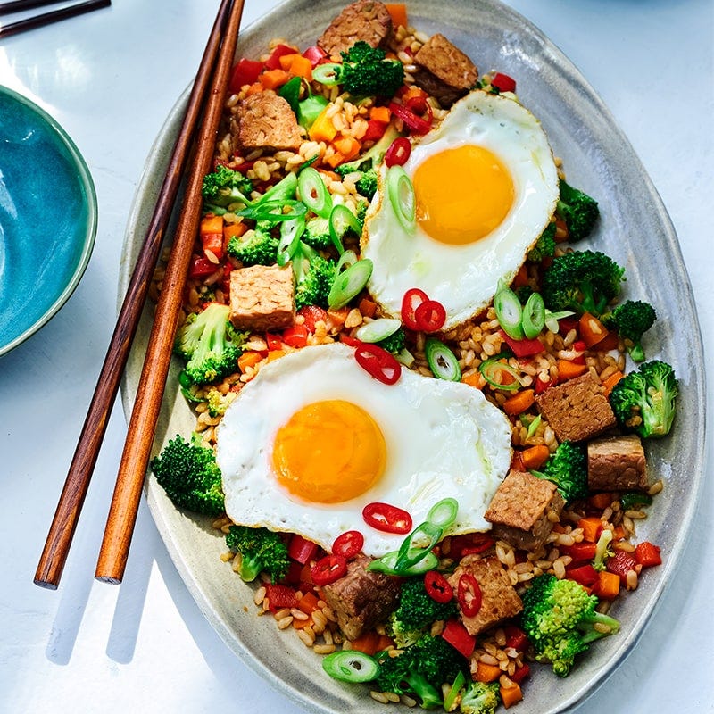 Tempeh and egg fried rice