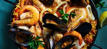 Spanish-style seafood paella