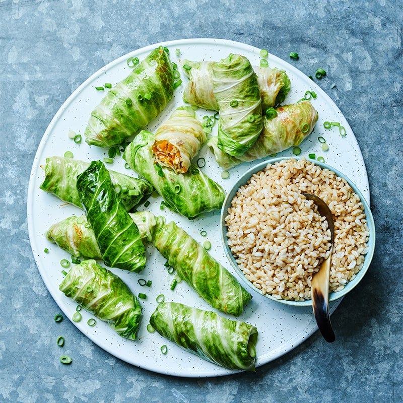 Chow mein cabbage rolls