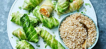 Chow mein cabbage rolls