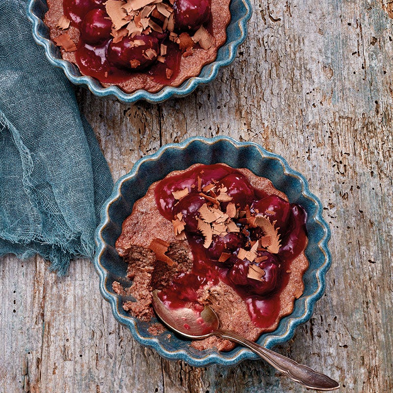 Schokogrießbrei mit Kirschsauce
