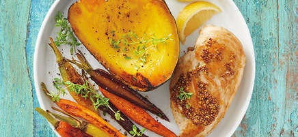 Baked chicken and veggies