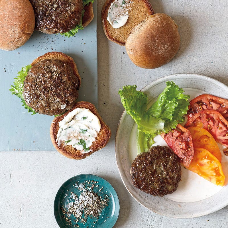 Beef and portobello burgers