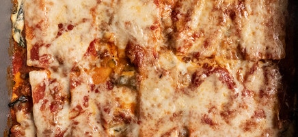 Veggie lasagna with hearts of palm noodles