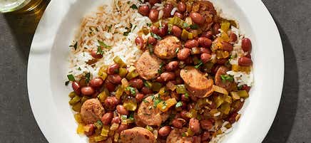 Cajun Red Beans, Sausage & Rice by Millie Peartree
