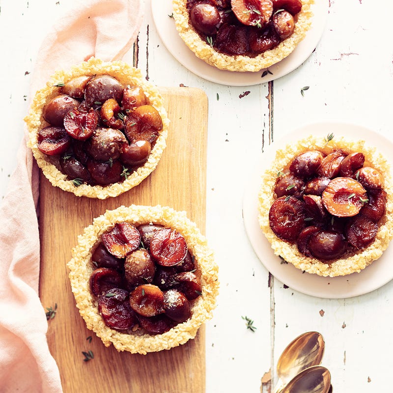 Tartelette aux flocons de riz et mirabelles