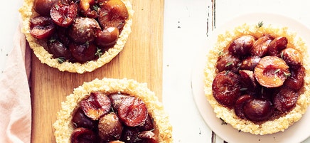 Tartelette aux flocons de riz et mirabelles