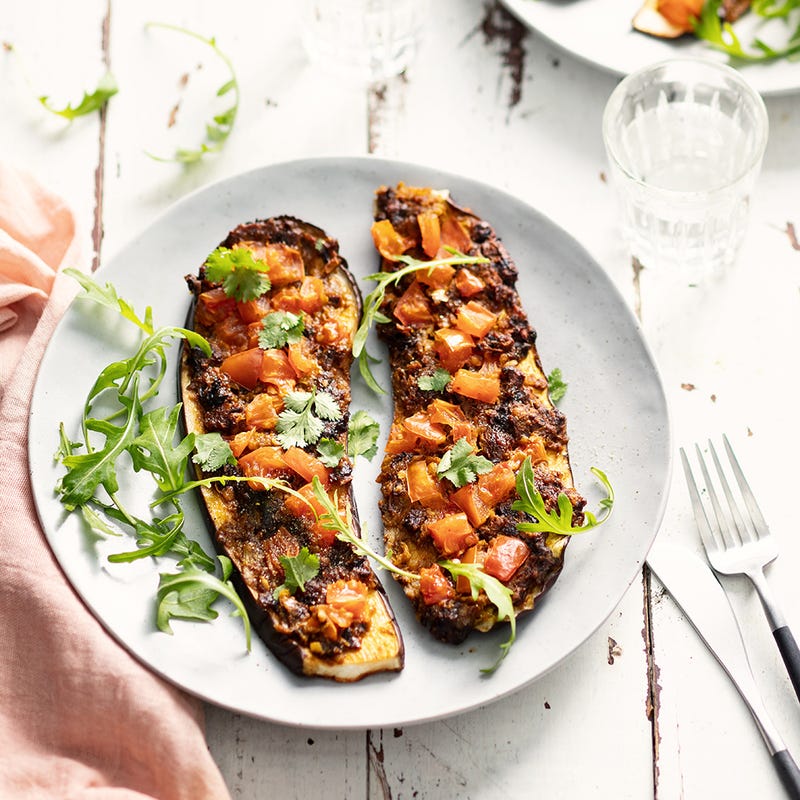 Aubergines sauce cacahuètes et épices