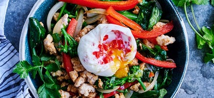 Asian chicken stir-fry with chilli eggs