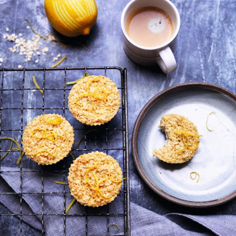 Oaty lemon breakfast muffins