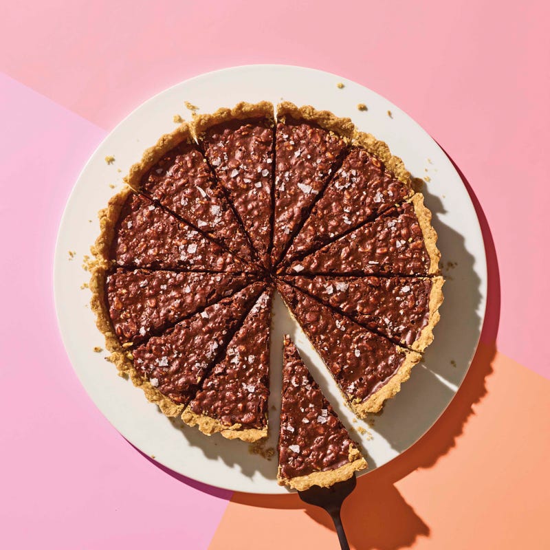 Spiced oatmeal & ganache tart