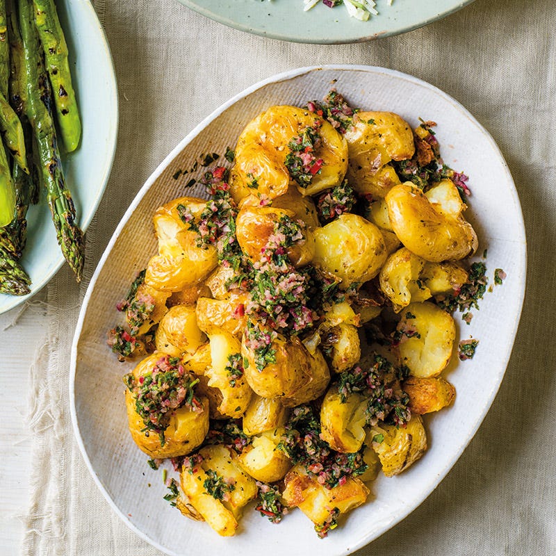 Röstkartoffeln mit Kräutersauce