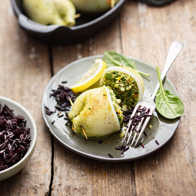Encornets farcis aux légumes d'automne