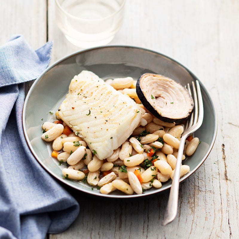 Cabillaud aux cocos frais et andouille