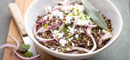 Salade de lentilles à la menthe fraîche