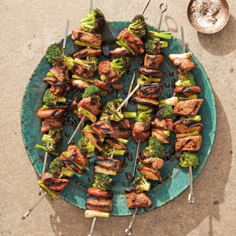Photo de Brochettes de bœuf et de brocoli grillés par WW