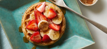 Banana berry waffle