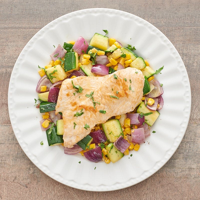 Turkey scallopini with vegetables